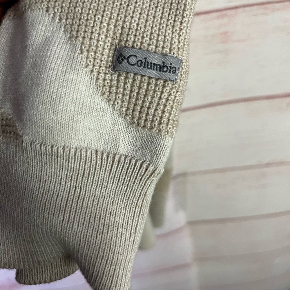 Columbia Tan Cream Camouflage Cardigan‎ Sweater Size Medium - Picture 4 of 7